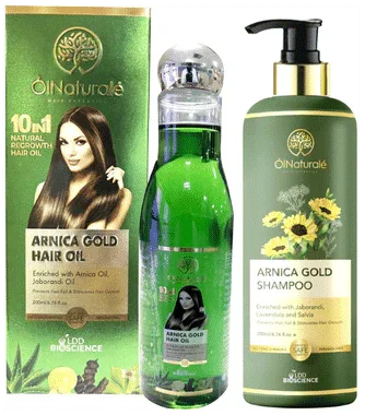 Olnaturale Combo Pack of Arnica Gold Hair Oil & Arnica Gold Shampoo (200ml Each)