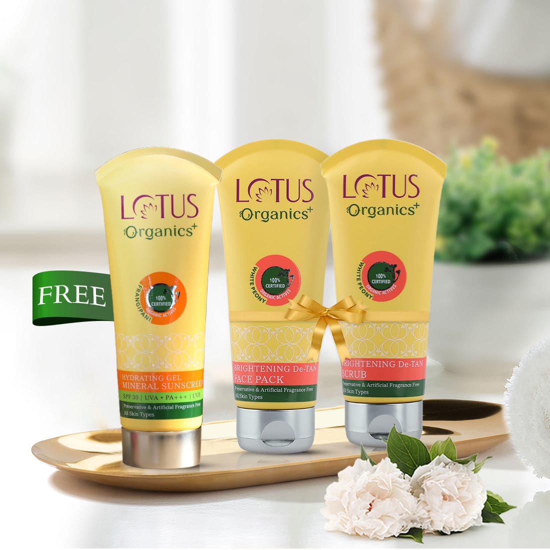 Organics+ Brightening De-tan Kit + Free sunscreen