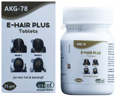 Excel AKG 78 E-Hair Plus Tablet bottle of 25 gm tablet