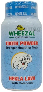 Wheezal Hekla Lava with Calendula Tooth Powder bottle of 50 gm powder