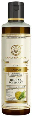 Khadi Naturals Henna and Rosemary Hair Oil bottle of 210 ml oil