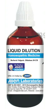 Allen Laboratories Berberis Vulgaris Liquid Dilution 30 CH bottle of 30 ml dilution