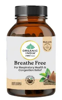 Organic India Breathe Free 180 Veg Capsules – Respiratory & Cough Support
