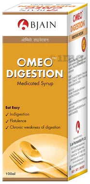 Bjain Omeo Digestion Medicated Syrup bottle of 100 ml syrup