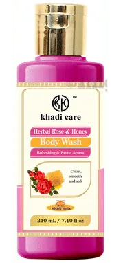 Khadi Care Herbal Rose and Honey Body Wash bottle of 210 ml body wash