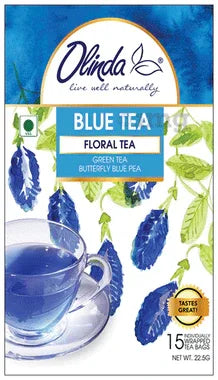 Olinda Blue Floral Green Tea (1.5gm Each) box of 15 tea bags