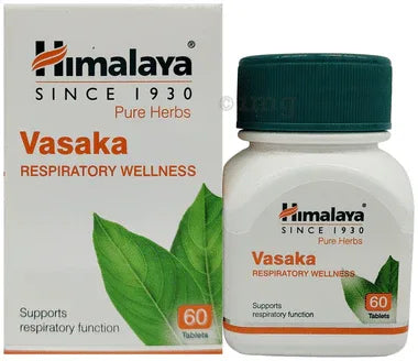 Himalaya Wellness Pure Herbs Vasaka Respiratory Wellness Tablet bottle of 60 tablets