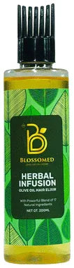 Blossomed Herbal Infusion Olive Oil Hair Elixir bottle of 200 ml elixir