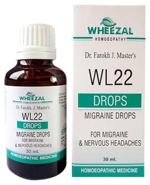 Wheezal WL22 Migraine Drop bottle of 30 ml drop