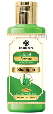 Khadi Care Herbal Aloevera Shampoo bottle of 210 ml shampoo