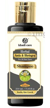 Khadi Care Amla & Bhringraj Shampoo bottle of 210 ml shampoo