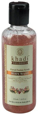 Khadi Shuddha Floral Fusion Scrub Body Wash bottle of 210 ml body wash