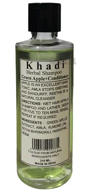 Khadi Herbal Green Apple Conditioner Shampoo bottle of 210 ml shampoo