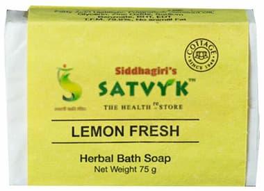 Satvyk Herbal Bath Soap Lemon Fresh box of 75 gm soap