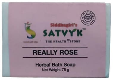 Satvyk Herbal Bath Soap Really Rose box of 75 gm soap