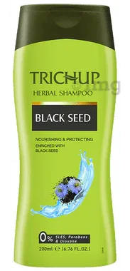 Trichup Black Seed Herbal Shampoo bottle of 200 ml shampoo