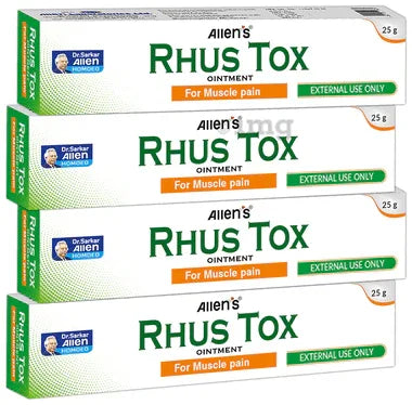 Allen Laboratories Rhus Tox Ointment (25gm Each) combo pack of 4 tubes