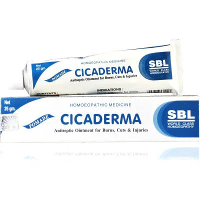 2 x SBL Cicaderma Ointment 25gms each (for Burns, Cuts and Injuries)