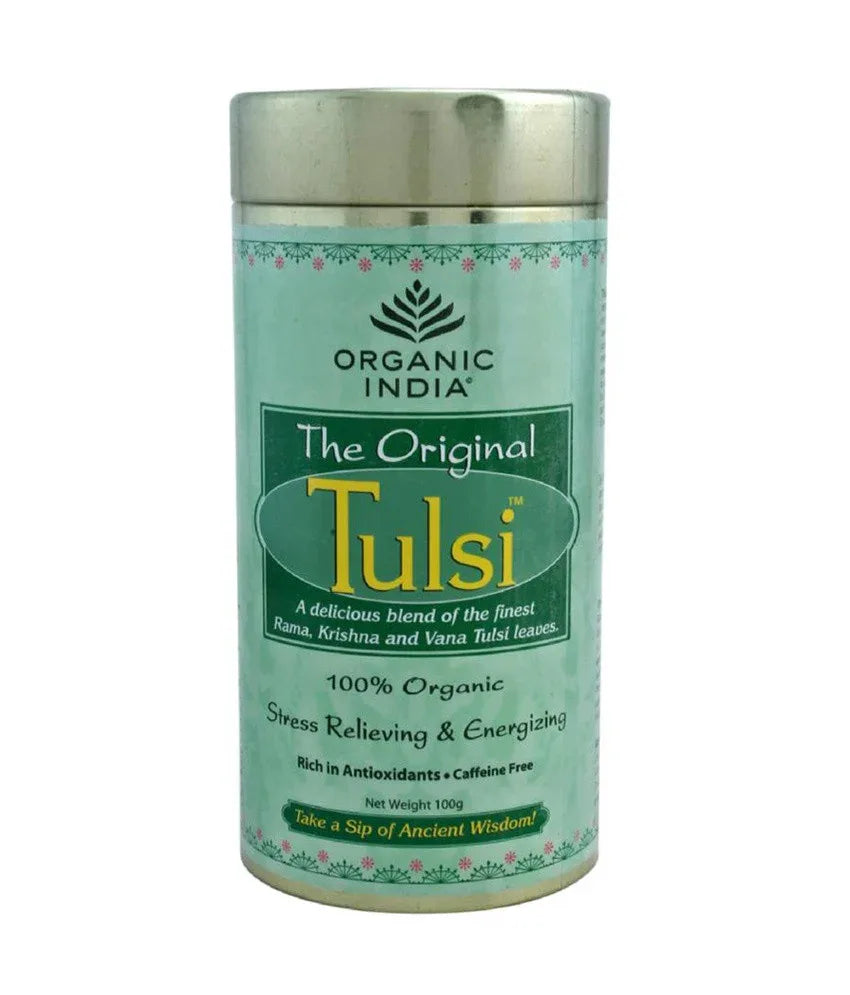 Organic India Tulsi Original Tea 100g Tin – Stress Relief & Immunity