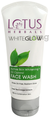 Lotus Herbals WhiteGlow Active Skin Whitening + Oil Control Face Wash tube of 100 gm face wash