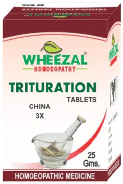 Wheezal China Trituration Tablet 3X bottle of 25 gm trituration tablet