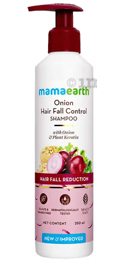 Mamaearth Onion Shampoo for Hair Fall & Hair Care | SLS & Paraben-Free | For All Hair Types pump bottle of 250 ml shampoo