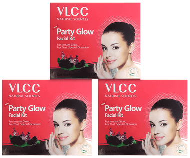 VLCC Natural Sciences Party Glow Facial Kit (60gm Each) combo pack of 3 boxes