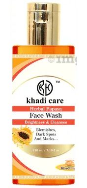Khadi Care Herbal Papaya Face Wash bottle of 210 ml face wash