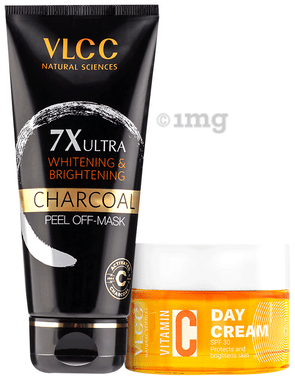 Combo Pack of VLCC Charcoal Peel Off Mask 7X Ultra Whitening & Brightening (100gm) & Vitamin C Day Cream SPF30 (50gm) combo pack of 2 units by VLCC – Shop authentic VLCC products. Free S/H Singapore, Dubai, Japan. Trusted since 2013, 50K+ orders worl
