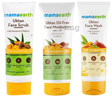 Mama Earth Ubtan Skin Brightening Range | Face Scrub, Face Wash & Moisturizer combo pack of 3 units by Mamaearth – Shop authentic Mamaearth products. Free S/H Singapore, Dubai, Japan. Trusted since 2013, 50K+ orders
