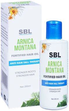 SBL Arnica Montana Fortified Hair Oil bottle of 200 ml oil