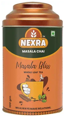Nexra Masala Bliss Whole Leaf Tea tin of 100 gm tea
