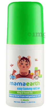 Mamaearth Easy Tummy Roll On with Hing & Fennel Oil | Relieves Indigestion & Colic bottle of 40 ml gel