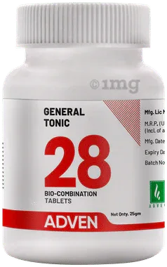 Adven General Tonic 28 Biocombination Tablet bottle of 25 gm biocombination tablet