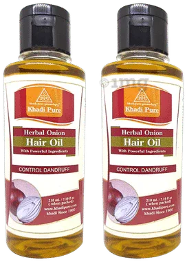Khadi Pure Herbal Onion Hair Oil (210ml Each) combo pack of 2 bottles