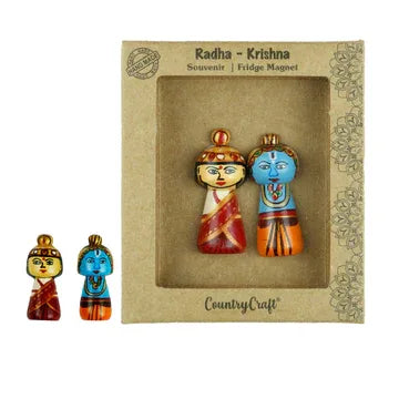 Radha-Krishna Divine Love Fridge Magnet - Handcrafted Indian Artistry