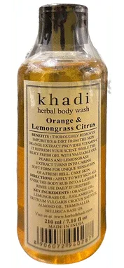 Khadi Herbal Orange & Lemongrass Citrus Body Wash bottle of 210 ml body wash