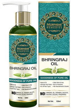 Morpheme Pure Bhringraj Hair Oil pump bottle of 120 ml oil