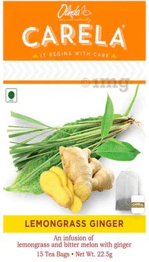 Olinda Carela Tea (2gm Each) Lemongrass Ginger box of 15 tea bags