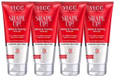 VLCC Wellscience Shape Up Waist And Tummy Trim Gel (200ml Each) combo pack of 4 tubes