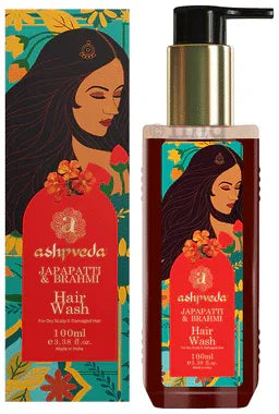 Ashpveda Japapatti & Brahmi Hair Wash for Dry Scalp & Damaged Hair Repair pump bottle of 100 ml shampoo