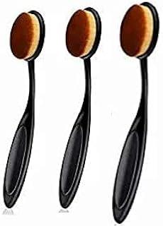 VNZ Oval Makeup Brush Set Upgraded 3pcs Fast Flawless Application Toothbrush Foundation Concealer Blusher Liquid Cream Powder Cosmetic Blending Tools