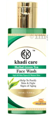 Khadi Care Herbal Green Tea Face Wash bottle of 210 ml face wash