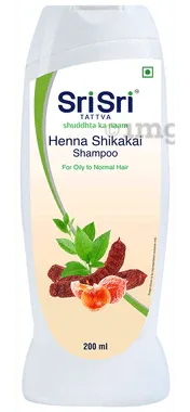 Sri Sri Tattva Henna Shikakai Shampoo bottle of 200 ml shampoo