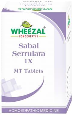 Wheezal Homeopathy Sabal Serrulata 1X MT Tablet bottle of 25 gm tablet
