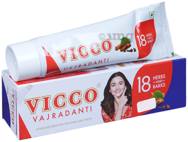 Vicco Vajradanti Ayurvedic Medicine for Healthy Gums and Teeth | Regular tube of 150 gm toothpaste