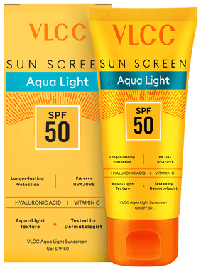VLCC Aqua Light Sunscreen SPF 50 PA++++ tube of 100 gm cream