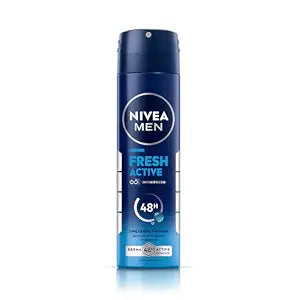 NIVEA Men Fresh Active Deodorant Spray, 48H Odour Protection Daily Freshness, Marine Fresh
