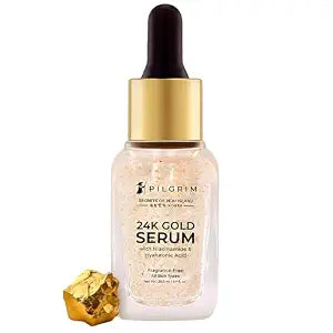 Pilgrim 24K Gold Face Serum With Niacinamide & Hyaluronic Acid, Dewy Primer For Face Make-