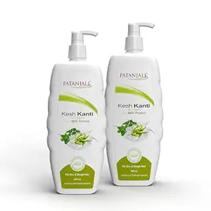 Patanjali Kesh Kanti Milk Protien Shampoo 450ml, Herbal Hair Cleanser for Dandruff Control